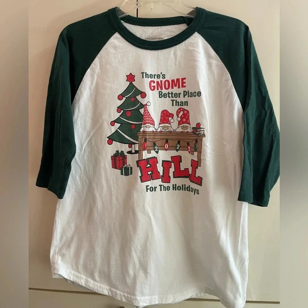 SPORT-TEK® Christmas holiday cotton T shirt youth size L